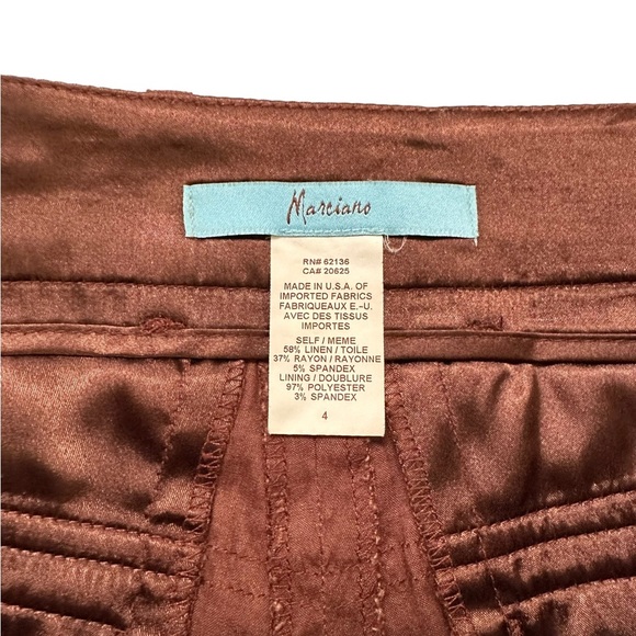 Marciano Brown Linen Capri Pants Size 4 - Picture 16 of 17